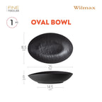 Wilmax Ovale Servierschale SlateStone Schwarz 25 x 16.5 x 6 cm Porzellan WL-661120/A
