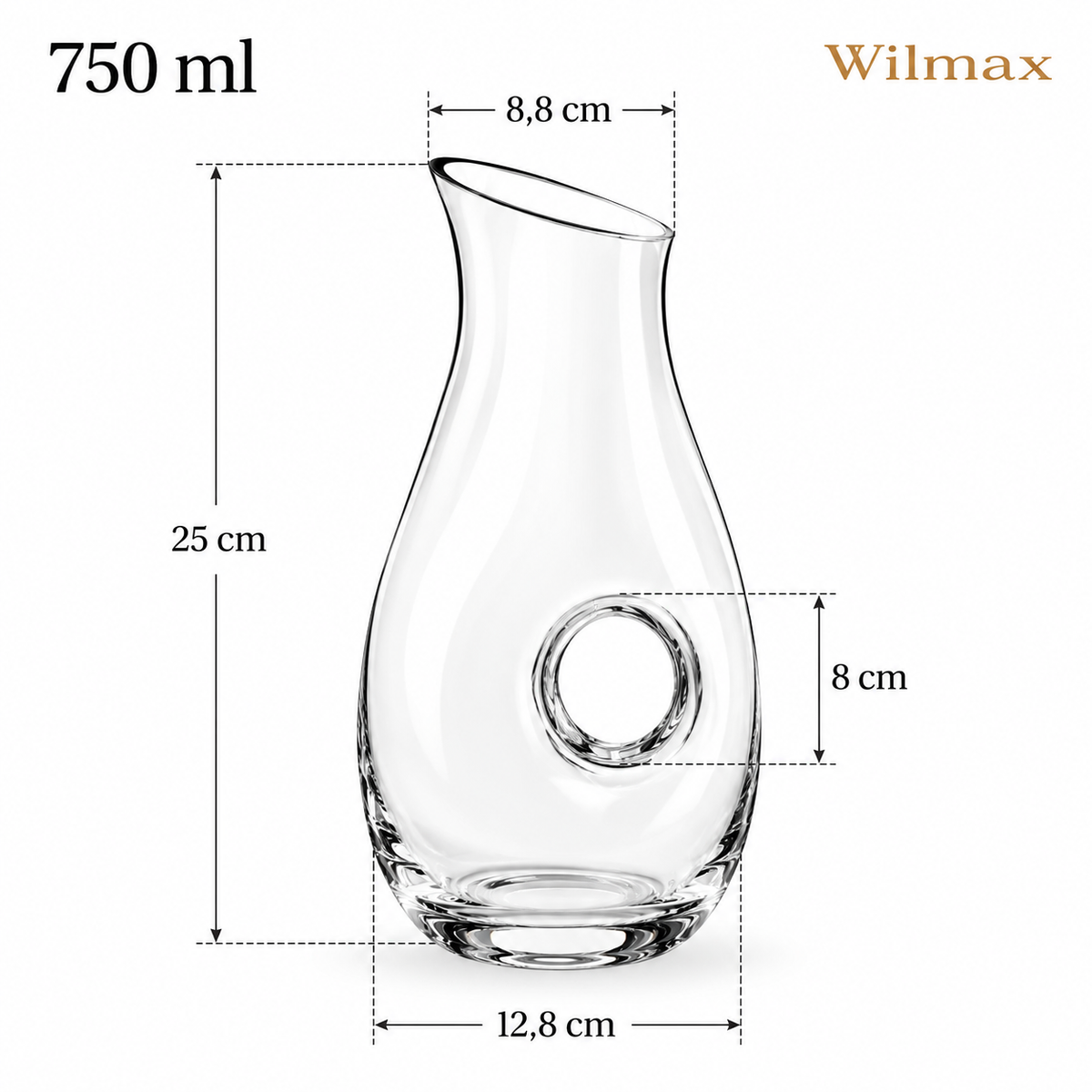 Wilmax Karaffe 750 ml Transparent aus Wilmax Crystalline-Serie