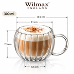 Wilmax Doppelwandiger Thermobecher 300 ml 2er-Set Transparent