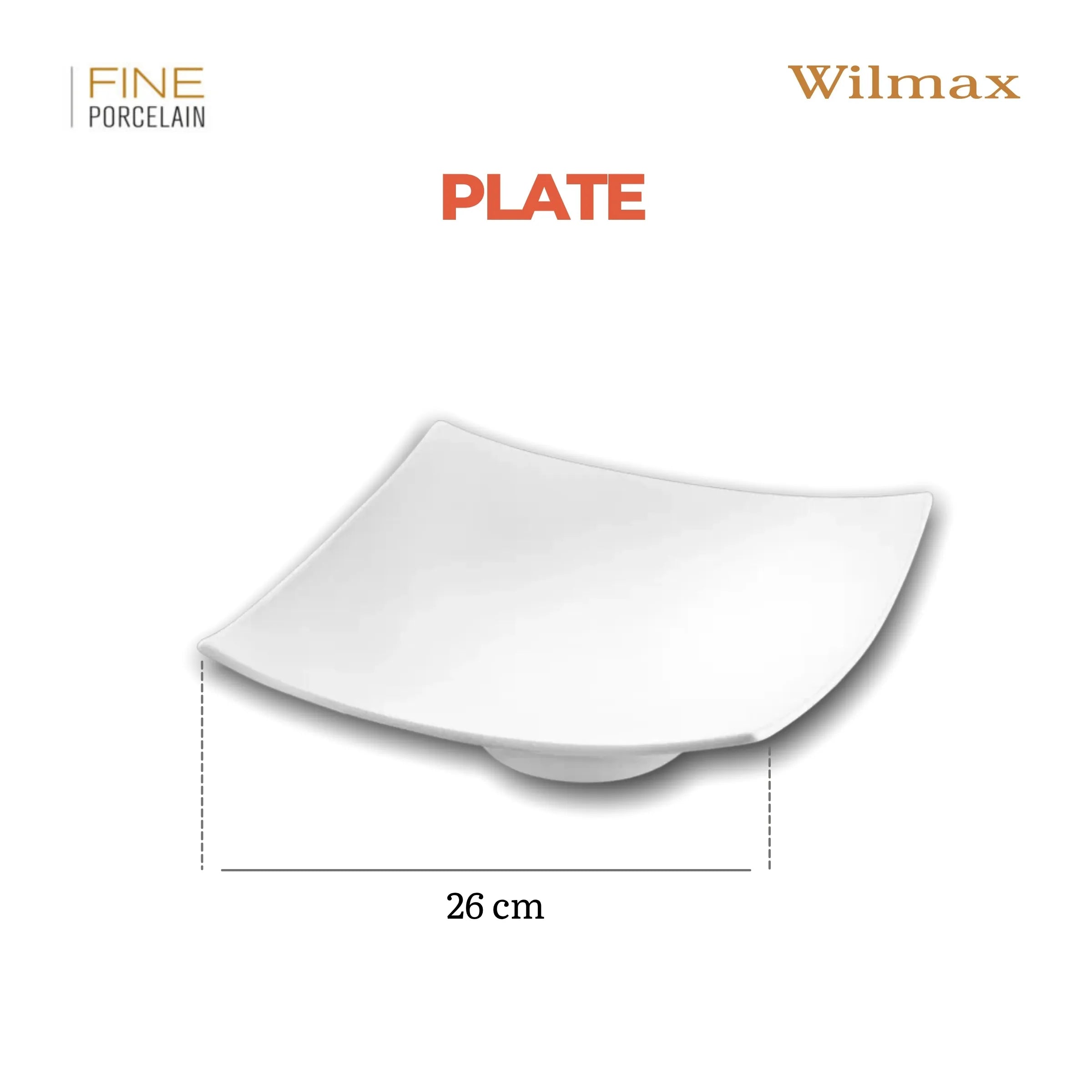 Wilmax Teller 26 cm Weiß aus Porzellan
