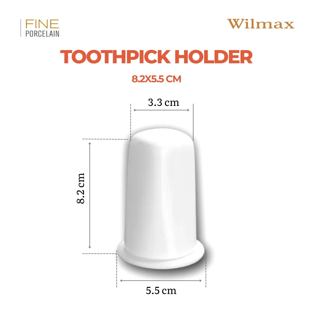 Wilmax Zahnstocherhalter Weiß aus Porzellan