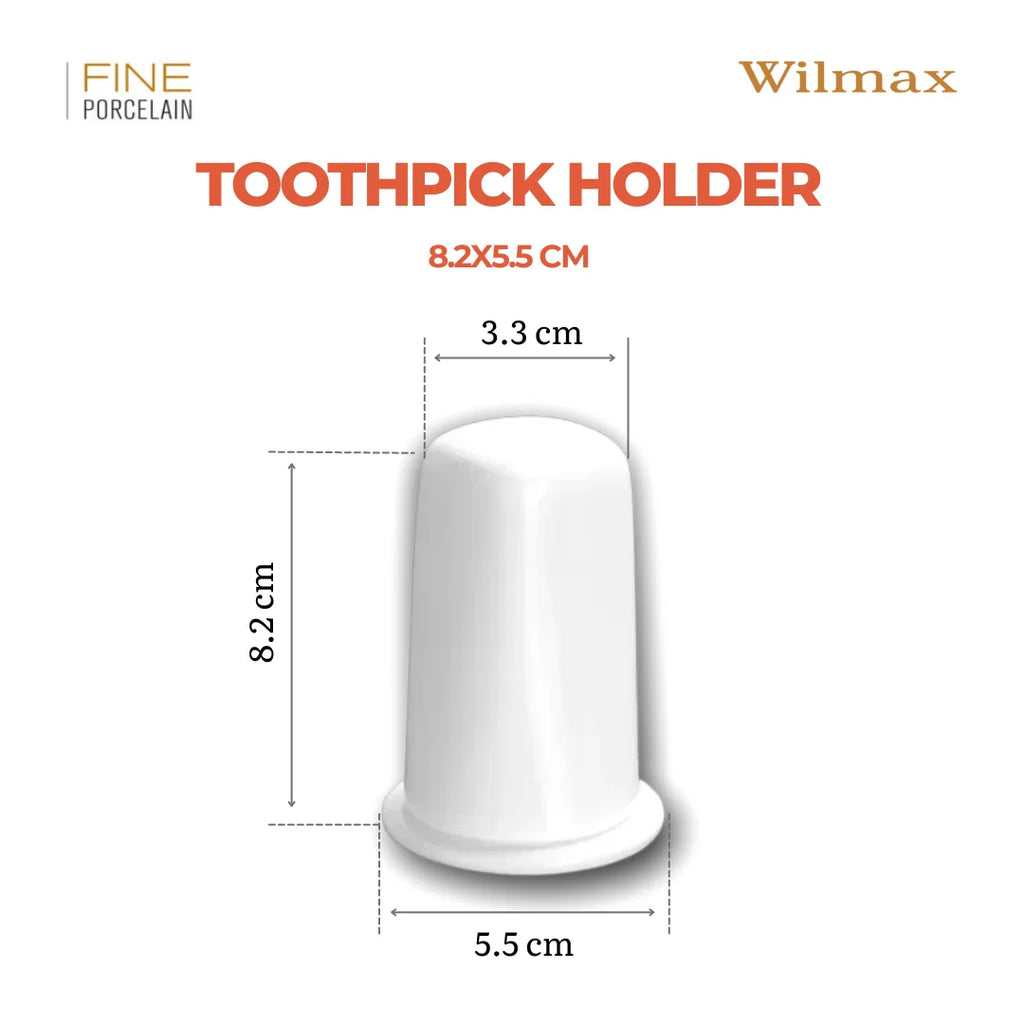 Wilmax Zahnstocherhalter Weiß aus Porzellan