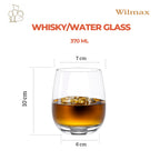 Wilmax Whiskyglas 370 ml 6er-Set Transparent aus Wilmax Crystalline-Serie