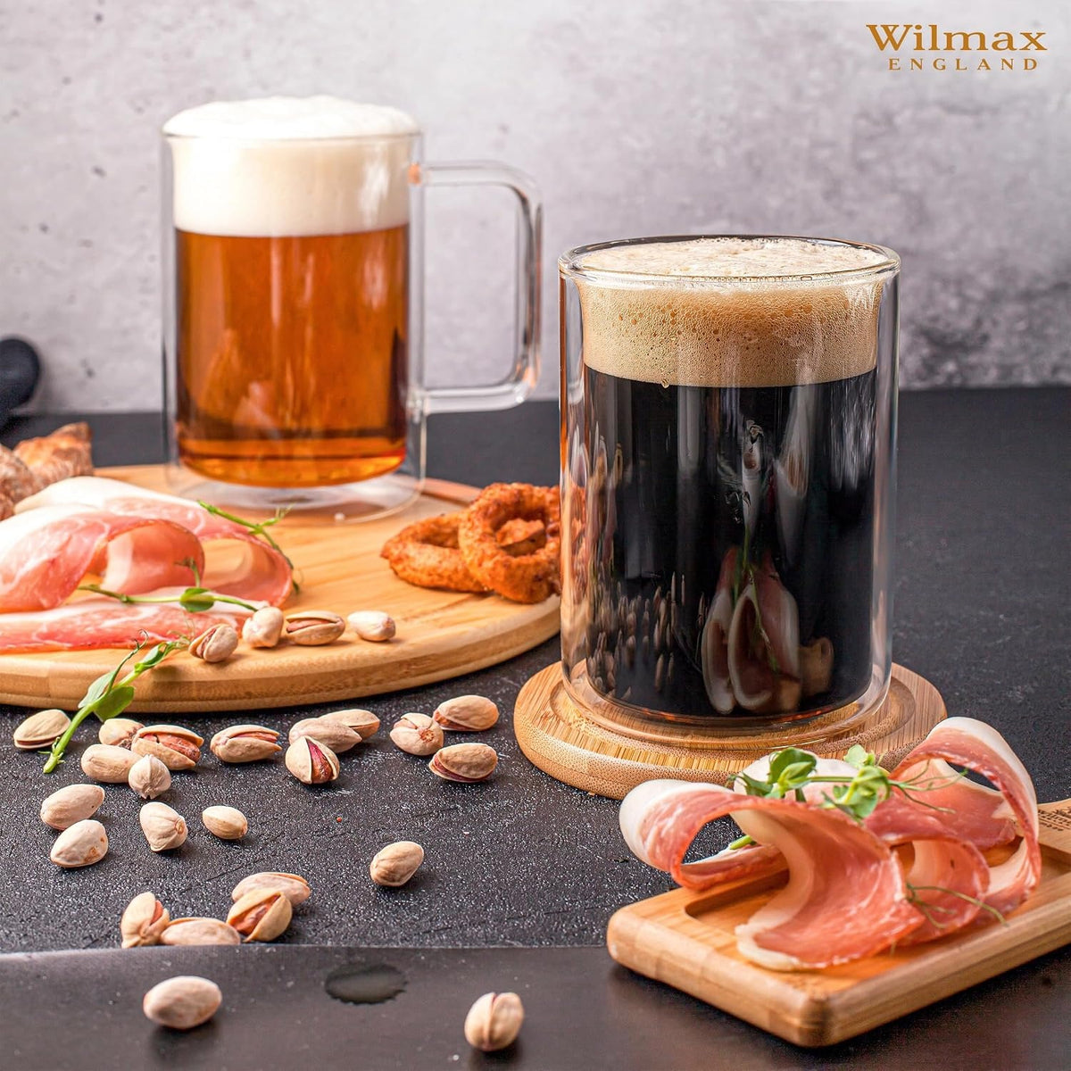 Wilmax Doppelwandiges Thermoglas 400 ml 2er-Set Transparent