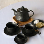 Wilmax Espressotasse mit Untertasse 75 ml 2er-Set Schwarz aus Porzellan