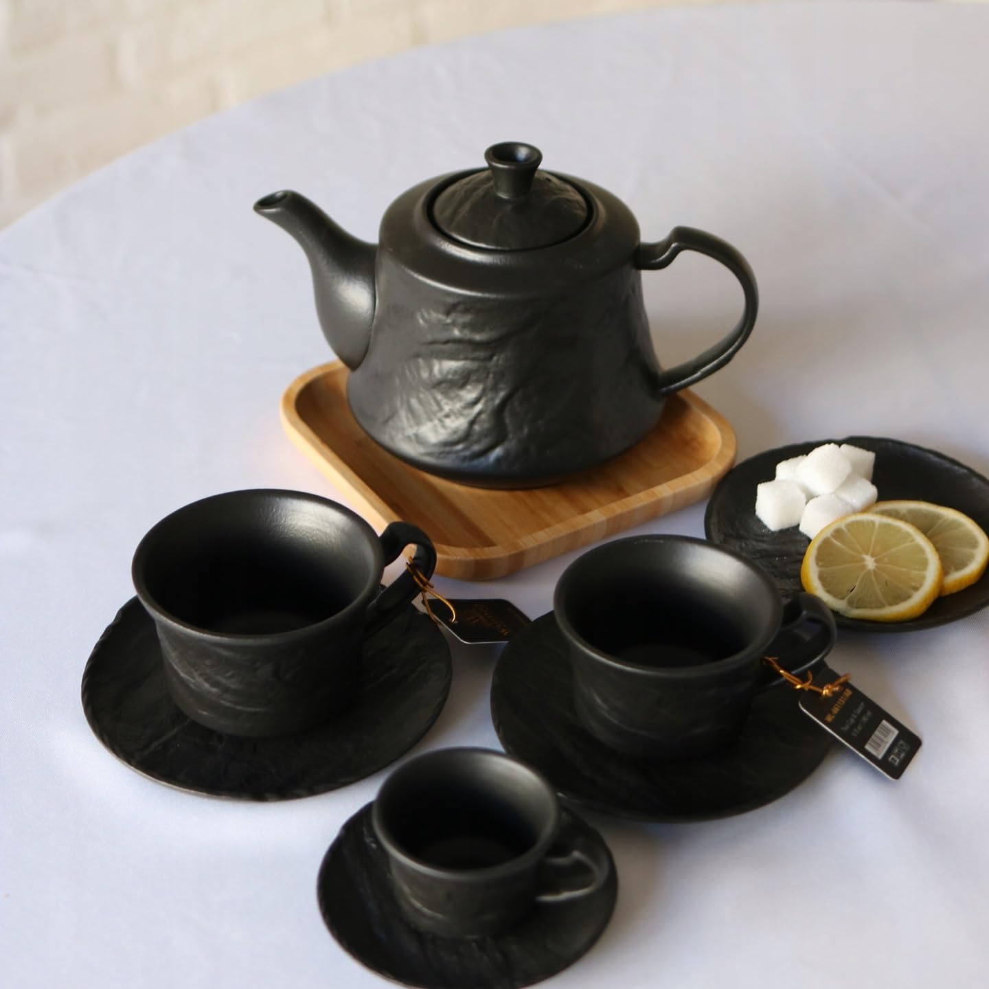 Wilmax Espressotasse mit Untertasse 75 ml 2er-Set Schwarz aus Porzellan