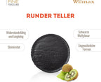 Wilmax Runder Teller 15,5 cm 6er-Set Schwarz aus Porzellan