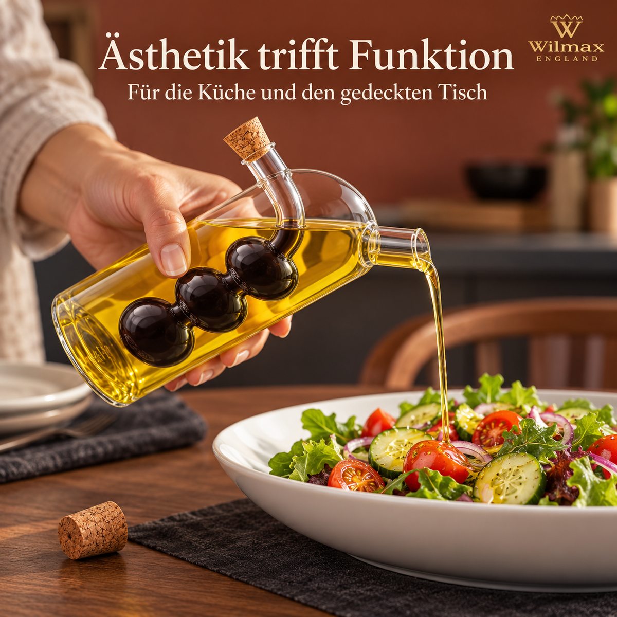 Wilmax Öl- und Essigflasche 300/60 ml Transparent aus Glas