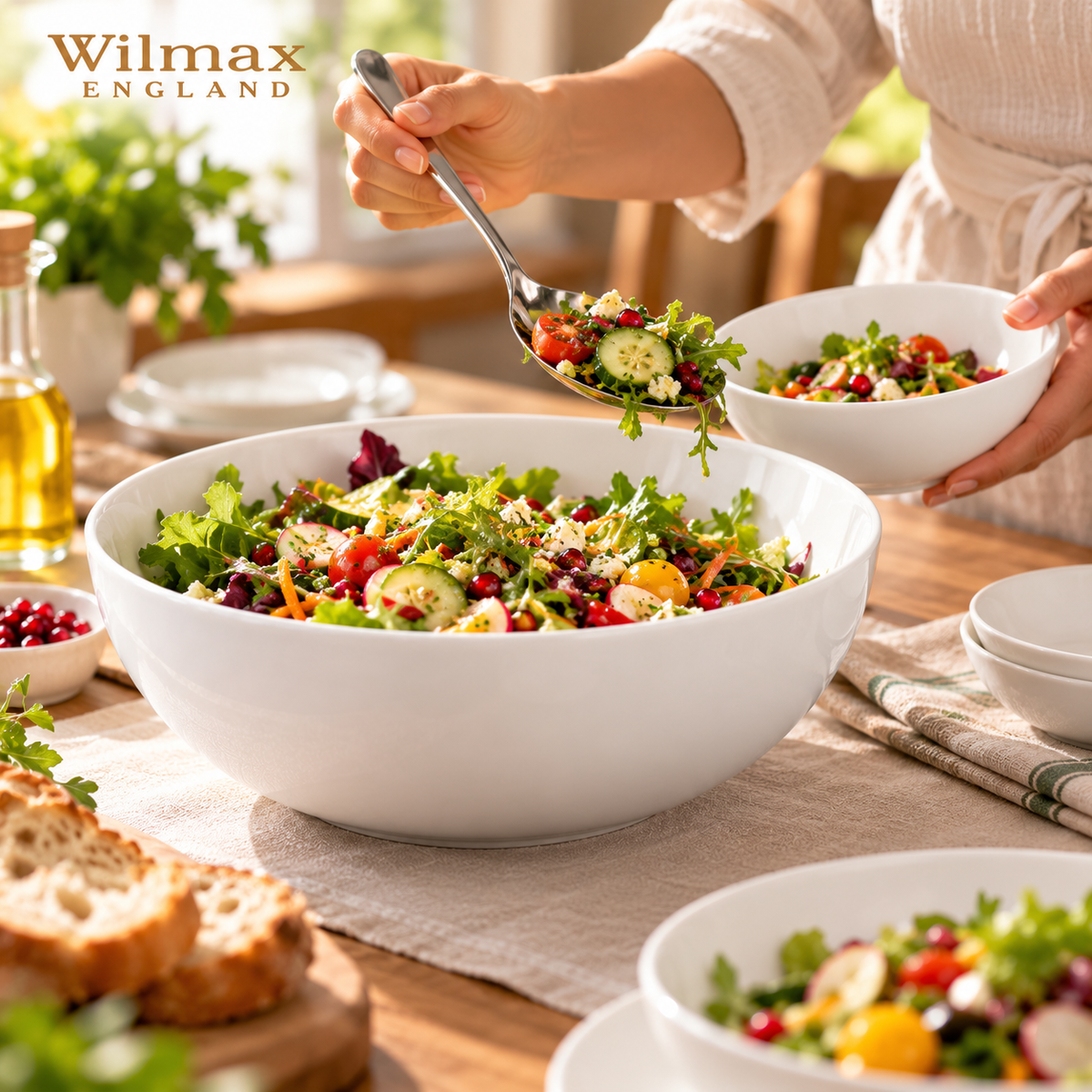 Wilmax Schale 20 cm 1700 ml Weiß aus Porzellan