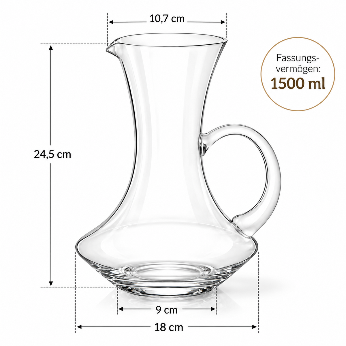 Wilmax Karaffe 1500 ml Transparent aus Wilmax Crystalline-Serie