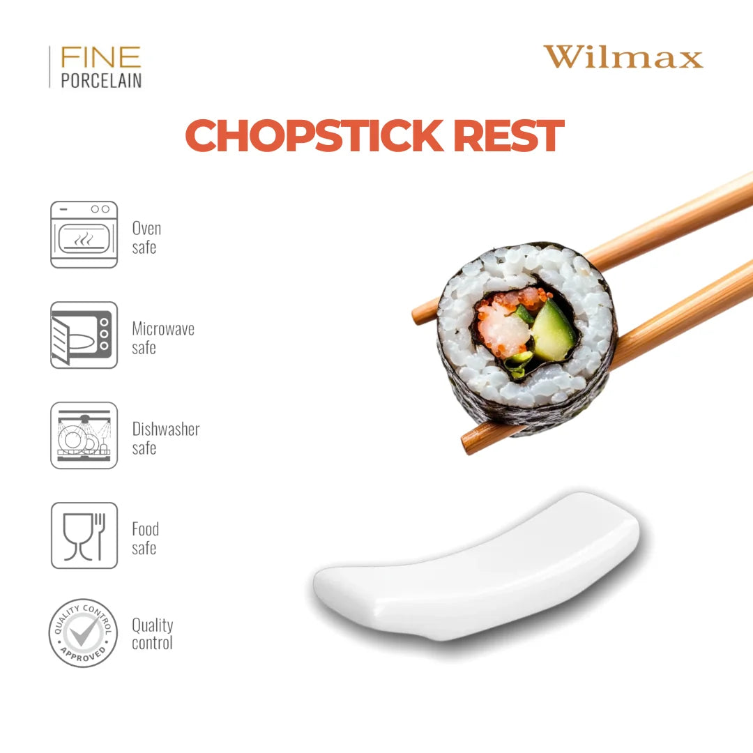 Wilmax Essstäbchenablage Weiß aus Porzellan