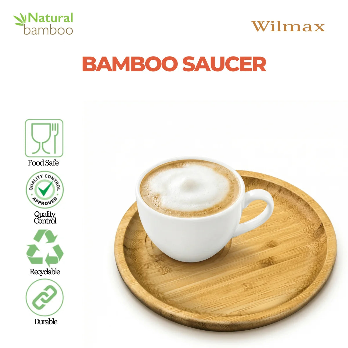 Wilmax Unterteller 17,5 cm Natur aus Bambus