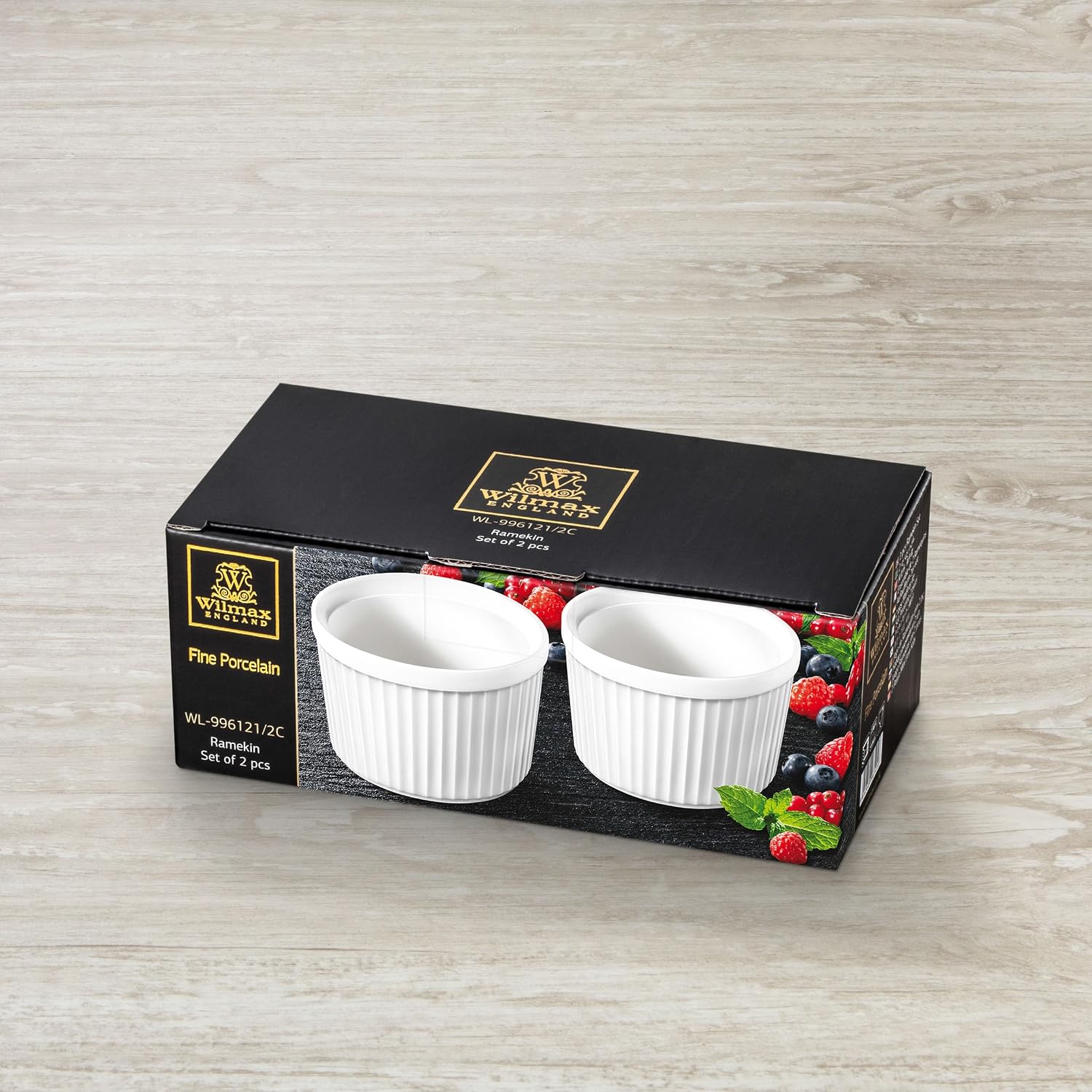 Wilmax Ramekins Ø 8,5 cm 260 ml 2er-Set Weiß aus Porzellan