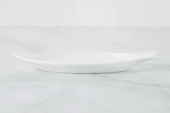 Wilmax Fischplatte 25,5 cm Weiß aus Porzellan