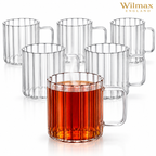 Wilmax Hitzebeständiger Glasbecher mit Henkel 200 ml 6er-Set aus Glas