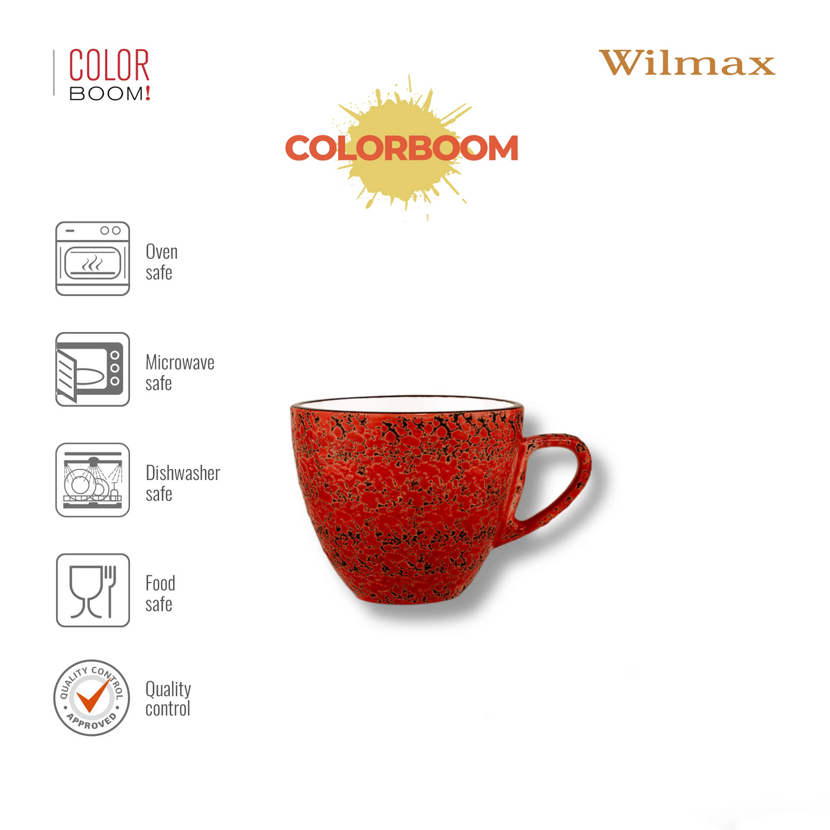 Wilmax Tasse 75 ml Rot aus Porzellan