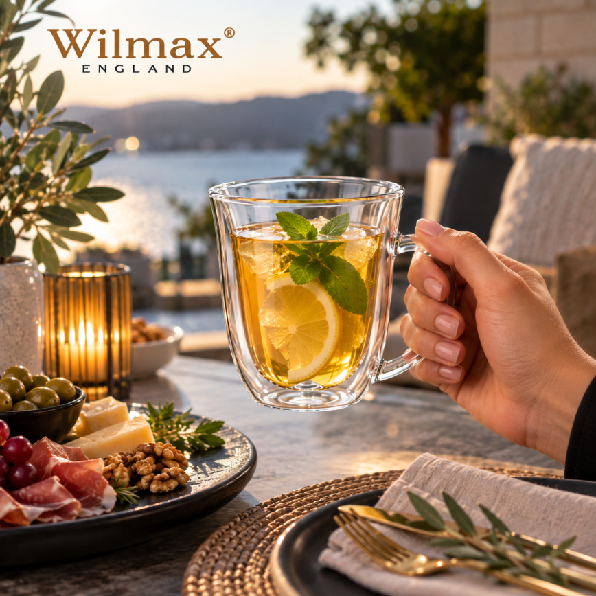 Wilmax Doppelwandige Tasse 250 ml 4er-Set Transparent