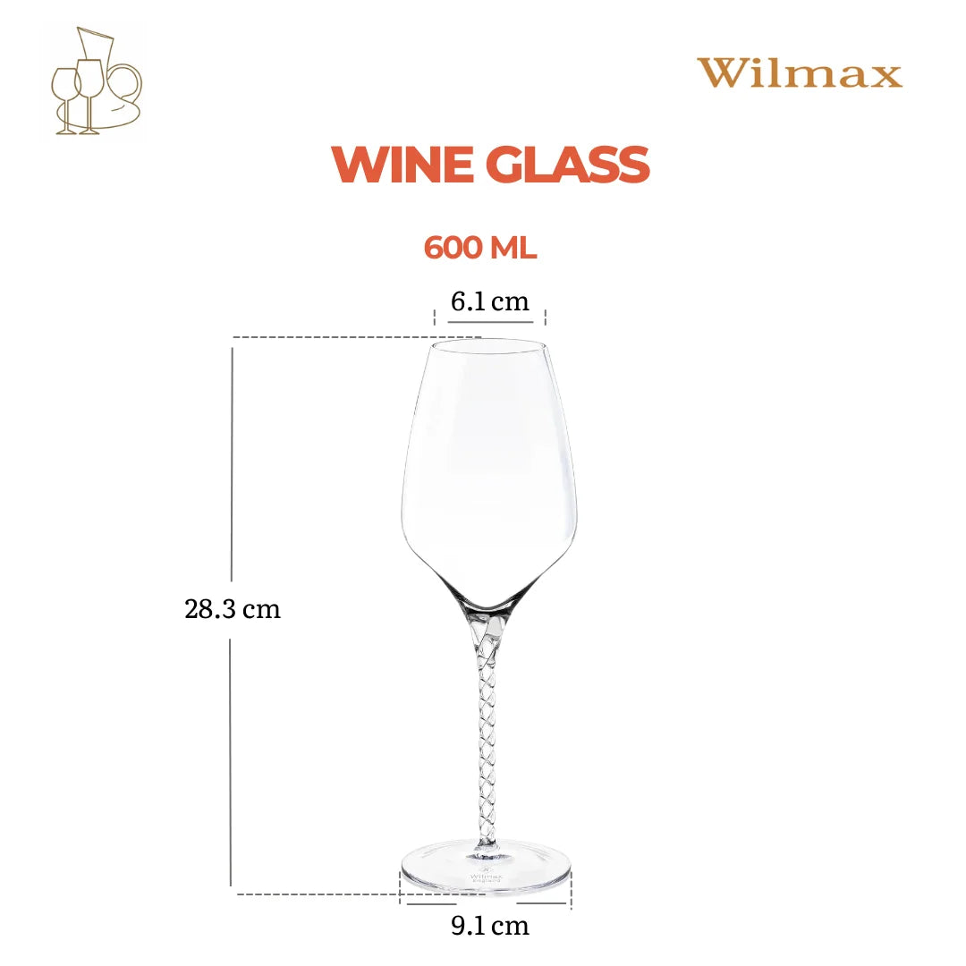Wilmax Weinglas 600 ml 2er-Set Transparent aus Wilmax Crystalline-Serie