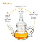 Wilmax Teekanne 850 ml Transparent aus Thermoglas Moroccan Style