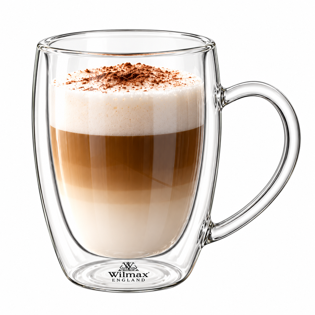 Wilmax Doppelwandiger Thermobecher 500 ml Transparent aus Glas