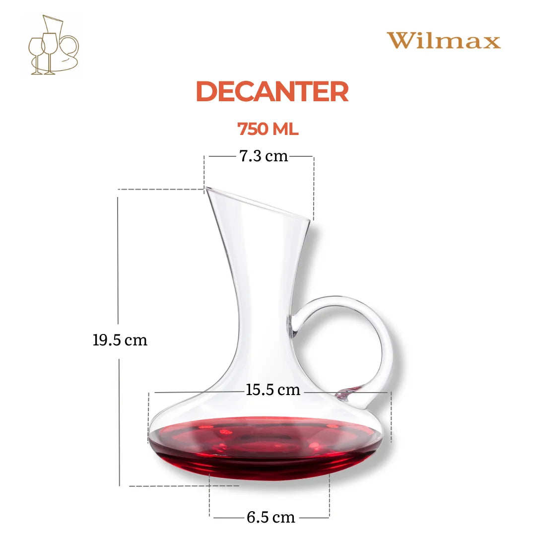 Wilmax Weindekanter 750 ml Transparent aus Wilmax Crystalline-Serie