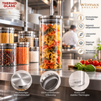 Wilmax Vorratsglas 760 ml mit Edelstahldeckel Transparent