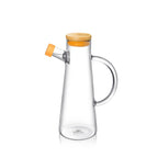 Wilmax Ölflasche 500 ml mit Bambusdeckel Transparent aus Glas