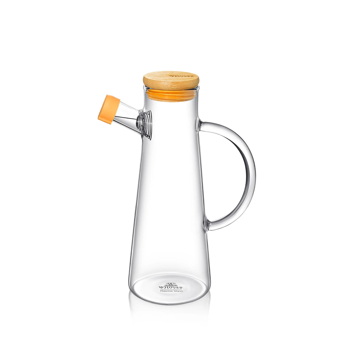 Wilmax Ölflasche 500 ml mit Bambusdeckel Transparent aus Glas