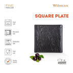 Wilmax Quadratische Servierplatte 17 × 17 cm Schwarz aus Porzellan