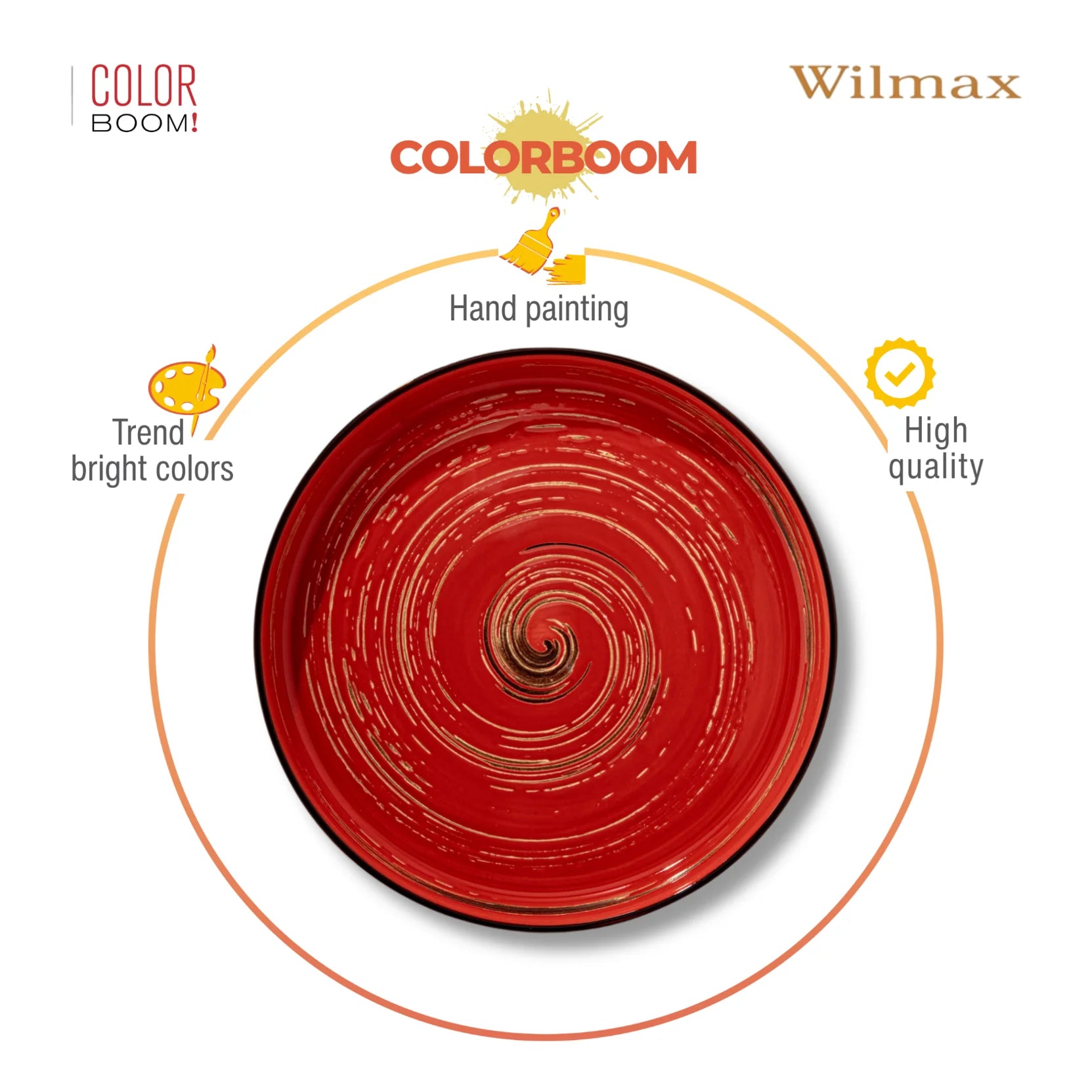Wilmax Teller 23 cm Rot aus Porzellan