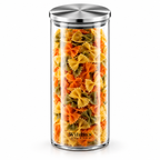 Wilmax Vorratsglas 1300 ml mit Edelstahldeckel Transparent