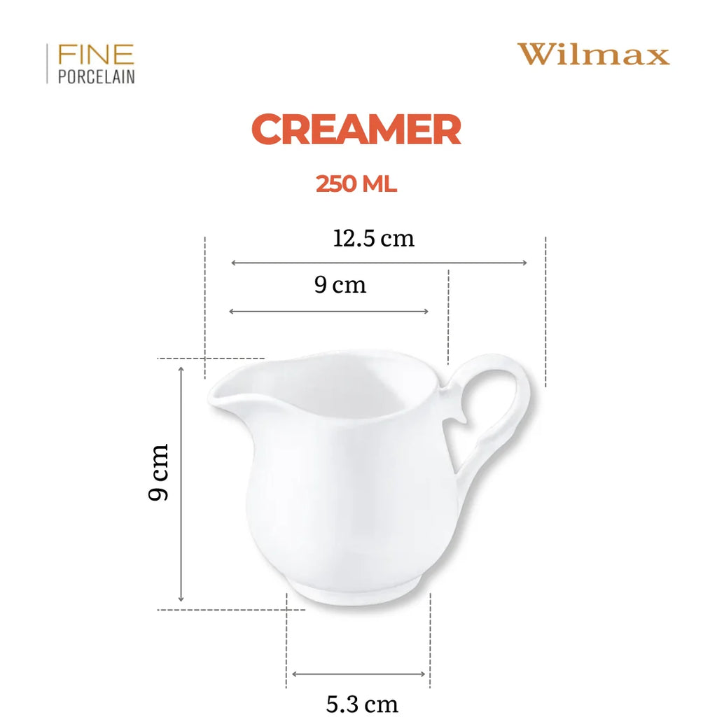 Wilmax Sahnekännchen 300 ml Weiß aus Porzellan