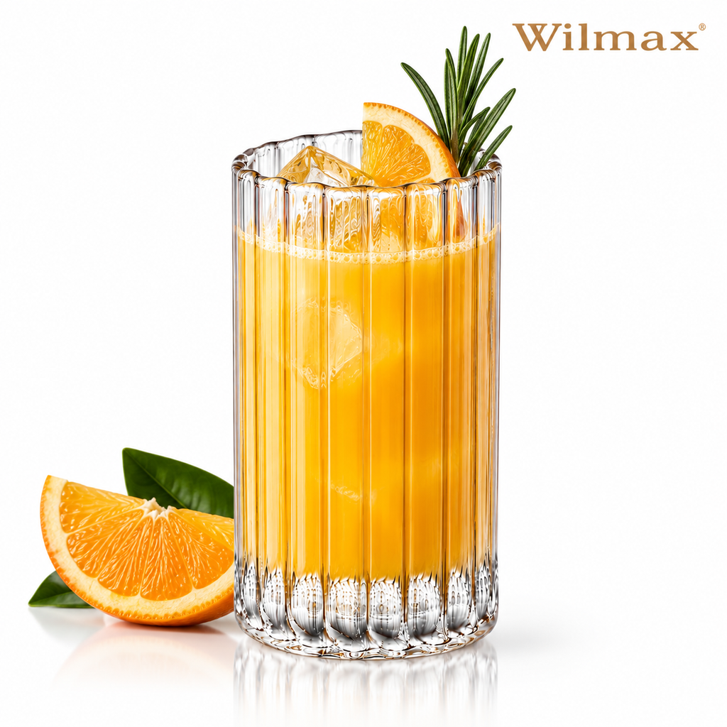 Wilmax Geriffeltes Glas 300 ml Transparent aus Borosilikatglas