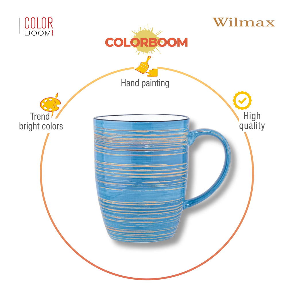 Wilmax Becher 460 ml Blau aus Porzellan