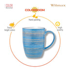 Wilmax Becher 460 ml Blau aus Porzellan