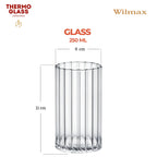 Wilmax Geriffeltes Glas 250 ml 6er-Set Transparent aus Borosilikatglas