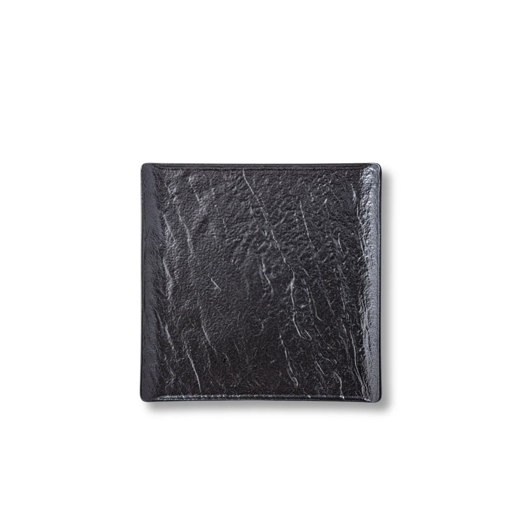 Wilmax Quadratische Servierplatte 13 × 13 cm Schwarz aus Porzellan