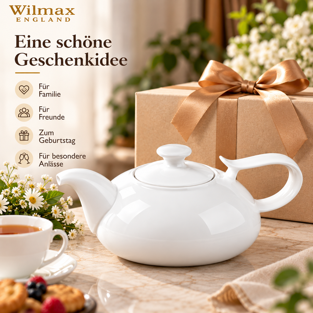 Wilmax Teekanne 2250 ml Weiß Porzellan WL-994042/A