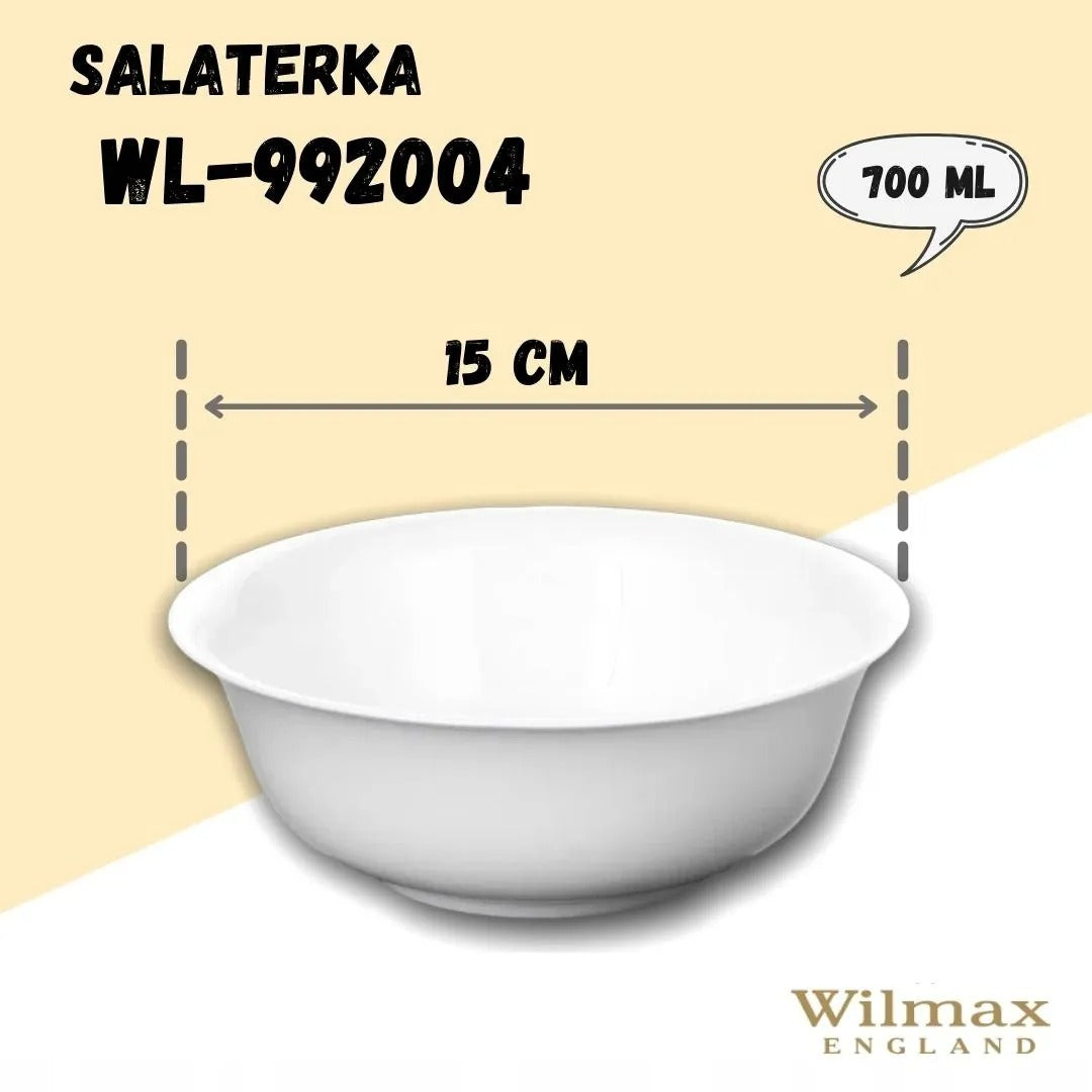 Wilmax Schale 700 ml 15 cm Weiß aus Porzellan