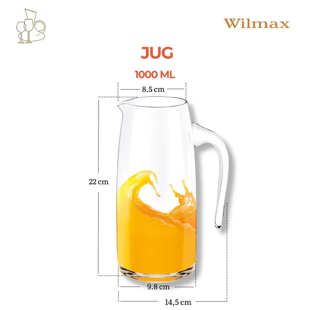 Wilmax Krug 1000 ml Transparent aus Wilmax Crystalline-Serie