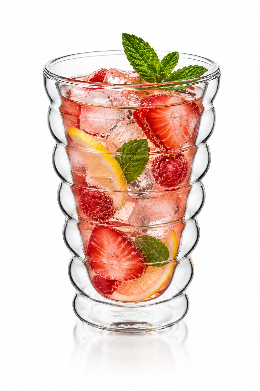Wilmax Doppelwandiger Thermobecher 400 ml 4er-Set Transparent