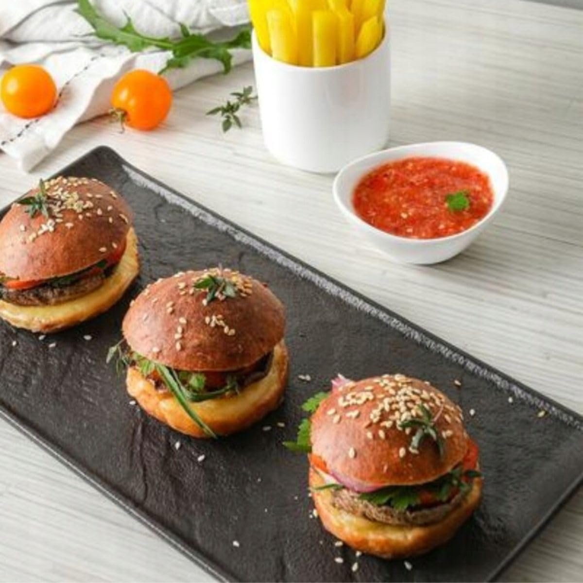 Wilmax Servierplatte 29,5 × 14,5 cm 2er-Set Schwarz aus Porzellan