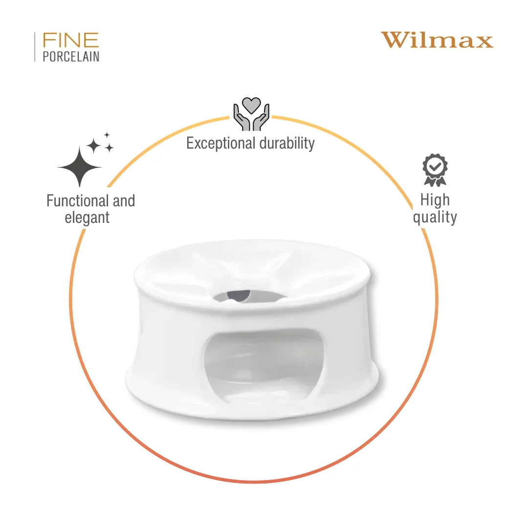 Wilmax Stövchen 13 cm Weiß aus Porzellan