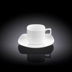 Wilmax Kaffee- und Teetassen mit Untertassen 90 ml 6er Set WL-993041/6C