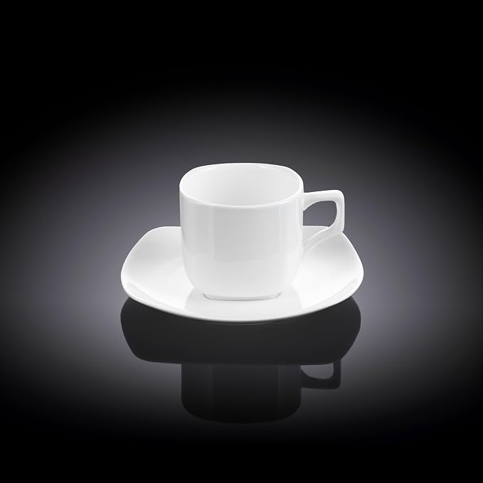 Wilmax Kaffee- und Teetassen mit Untertassen 90 ml 6er Set WL-993041/6C