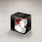 Wilmax Tasse mit Untertassen 160 ml 2er-Set Weiß aus Porzellan