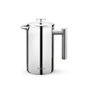 Wilmax Doppelwandige French Press 1000 ml Silber aus Edelstahl