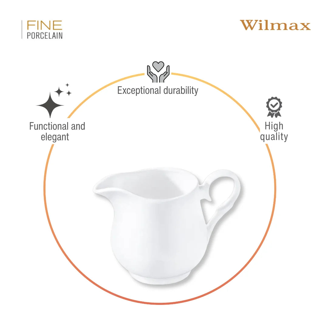 Wilmax Sahnekännchen 300 ml Weiß aus Porzellan