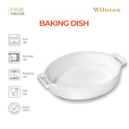 Wilmax Auflaufform mit Griffen 1650 ml Weiß aus Porzellan
