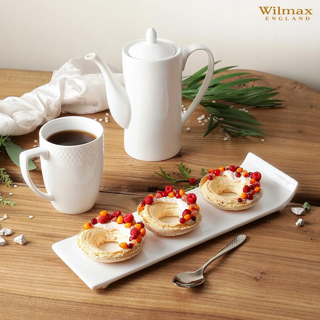 Wilmax Becher 450 ml 2er-Set Weiß aus Porzellan